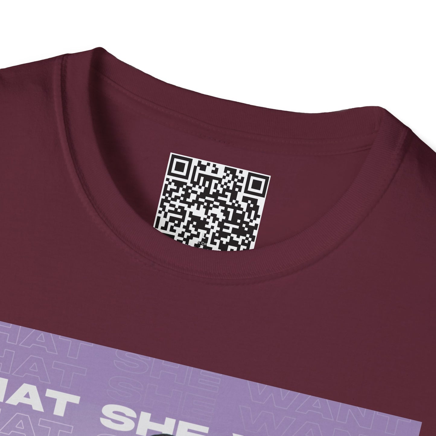 'What She Want' with QR code