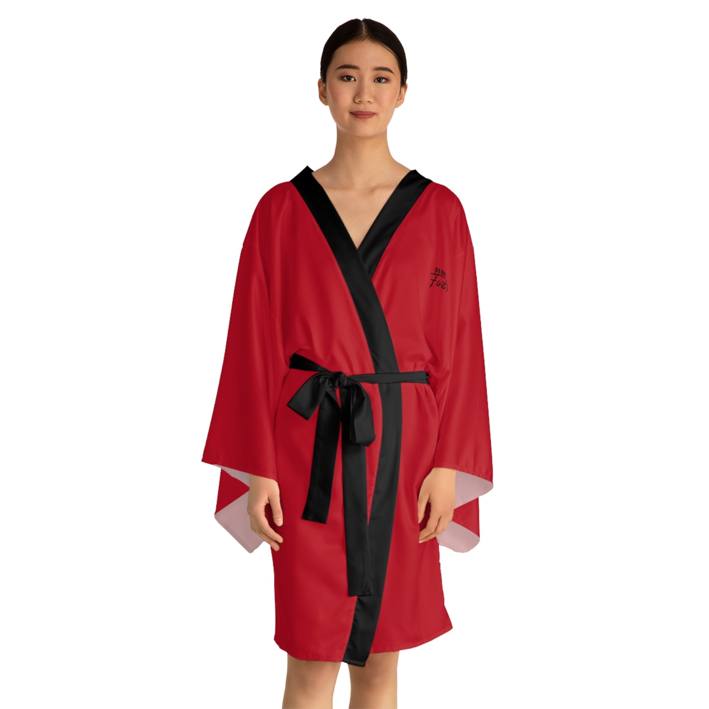 "All We Need Is Trust" Long Sleeve Kimono Robe (RED)