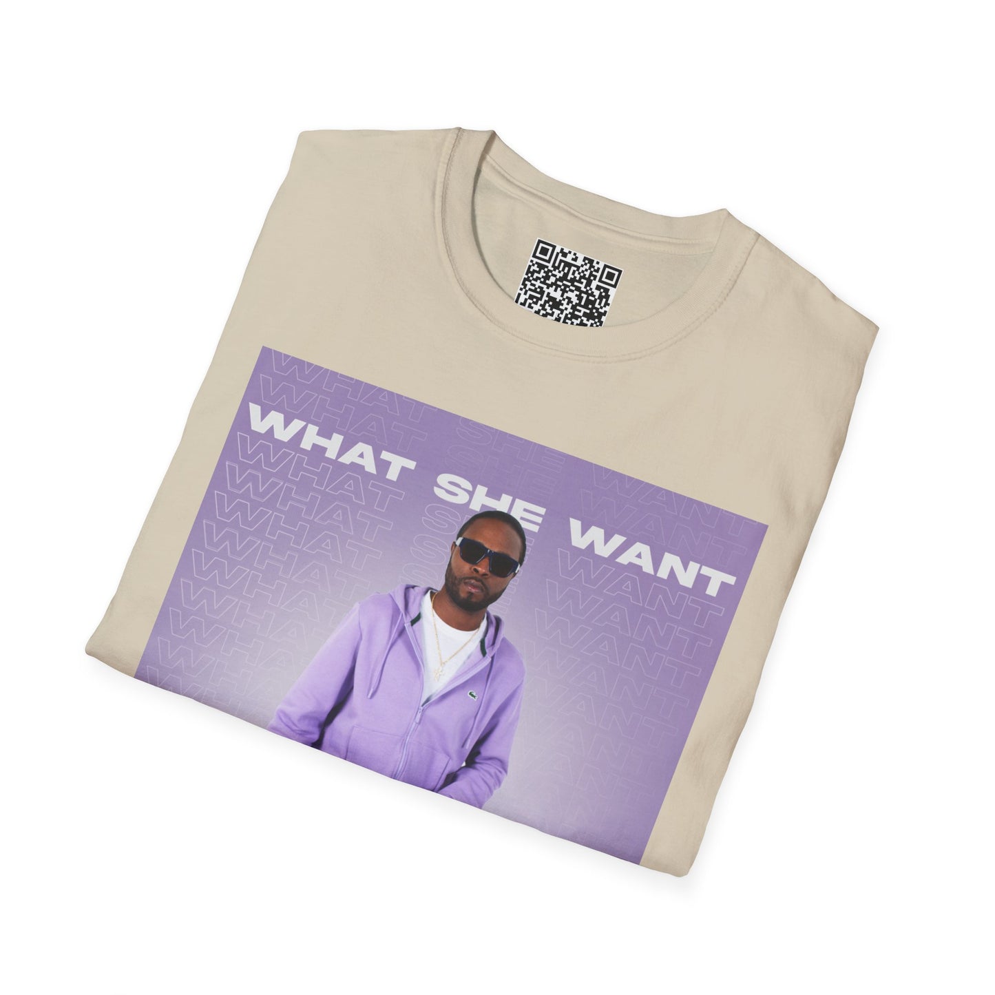 'What She Want' with QR code