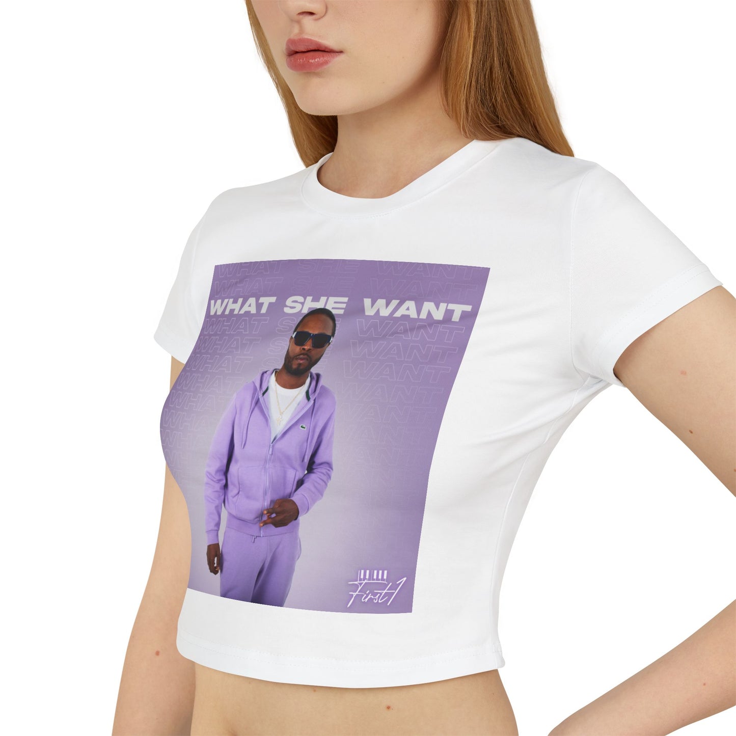 Baby Tee - 'What She Want' Graphic Shirt