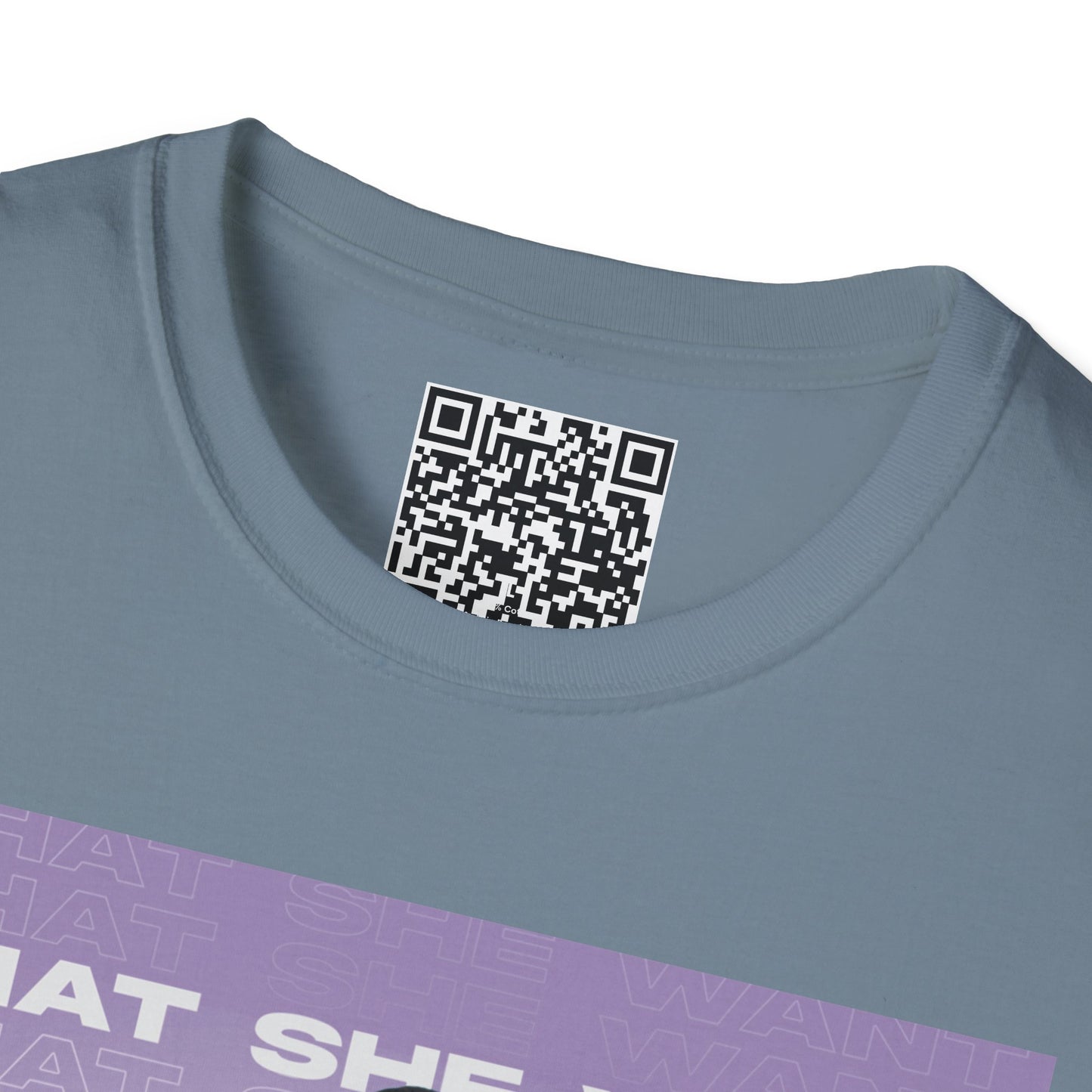 'What She Want' with QR code