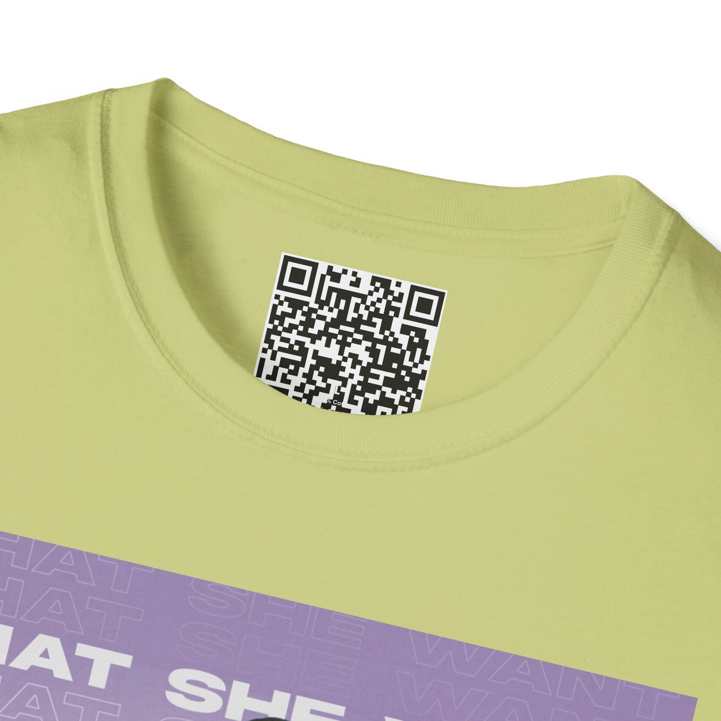 'What She Want' with QR code
