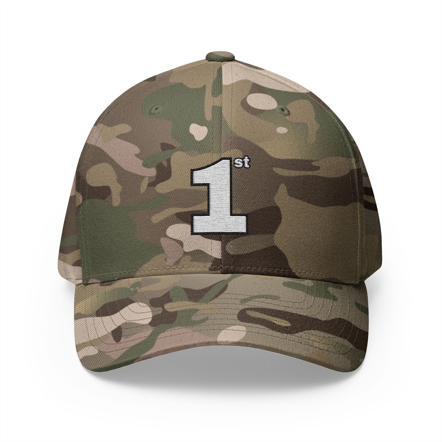 1st Embroidery Closed-Back Cap (White on ASSORTED COLORS)