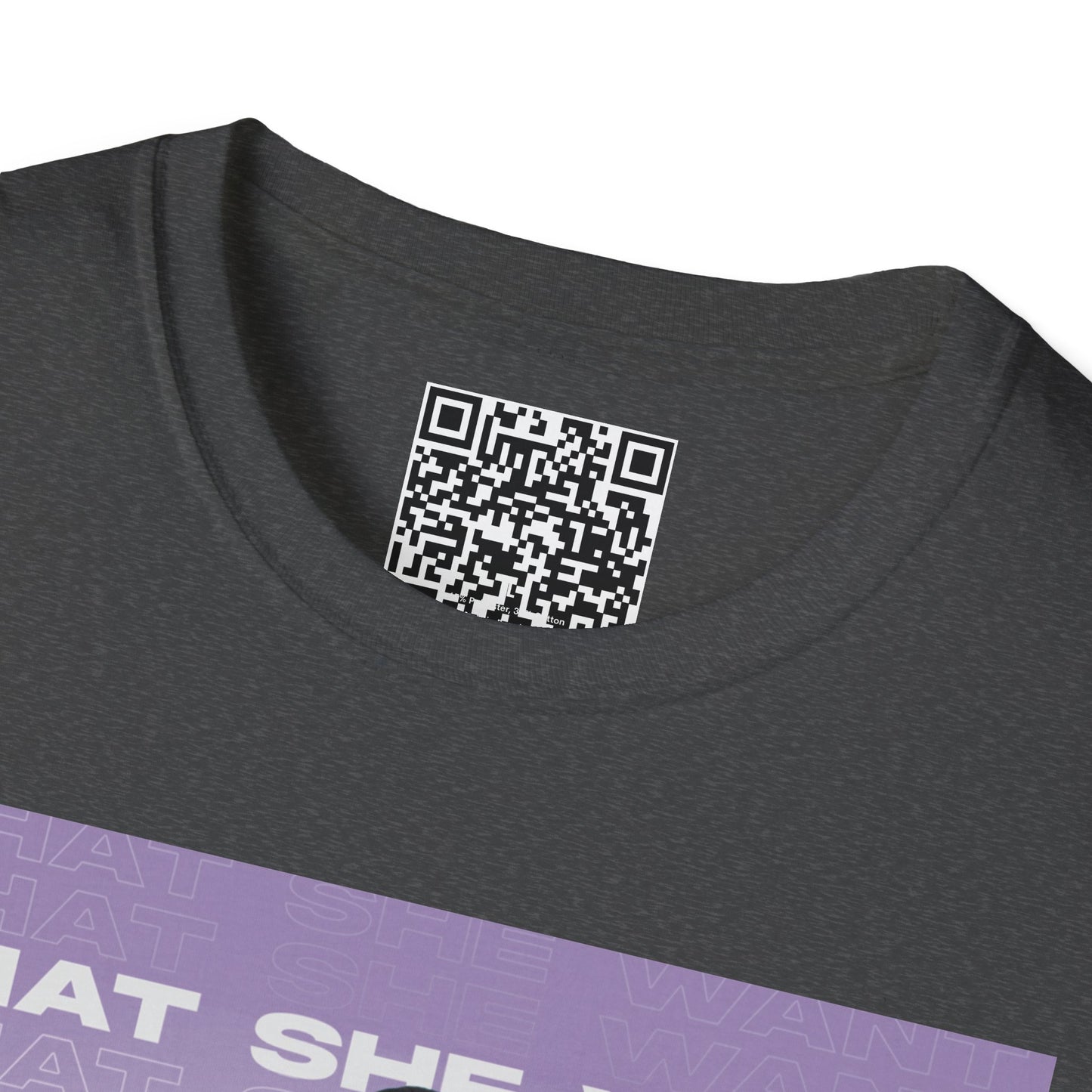 'What She Want' with QR code