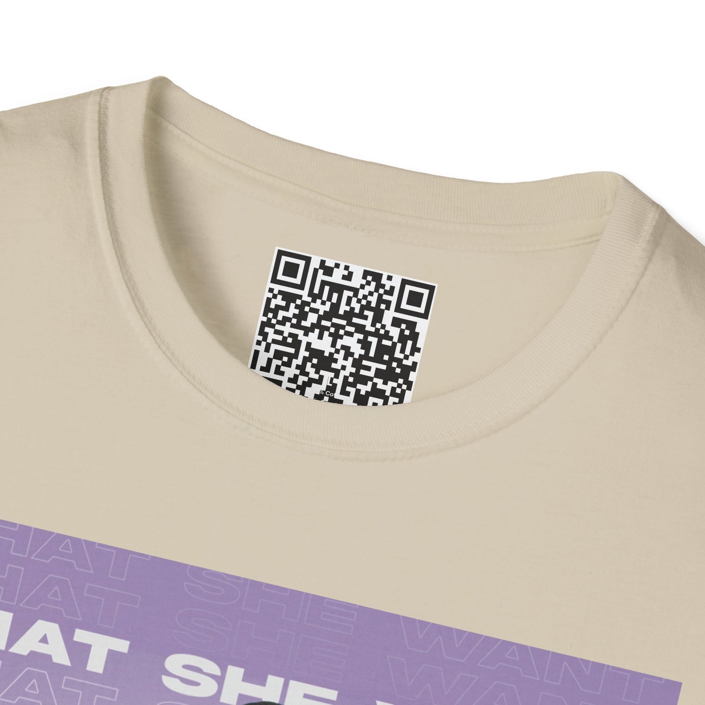 'What She Want' with QR code