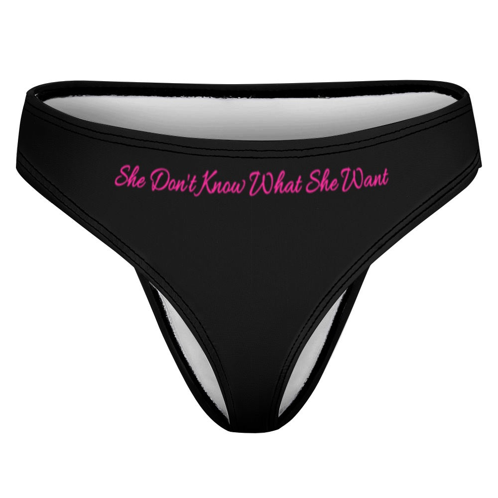 What She Want Thong Black