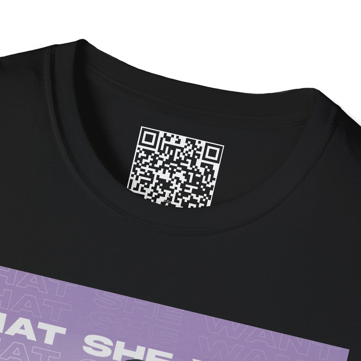 'What She Want' with QR code