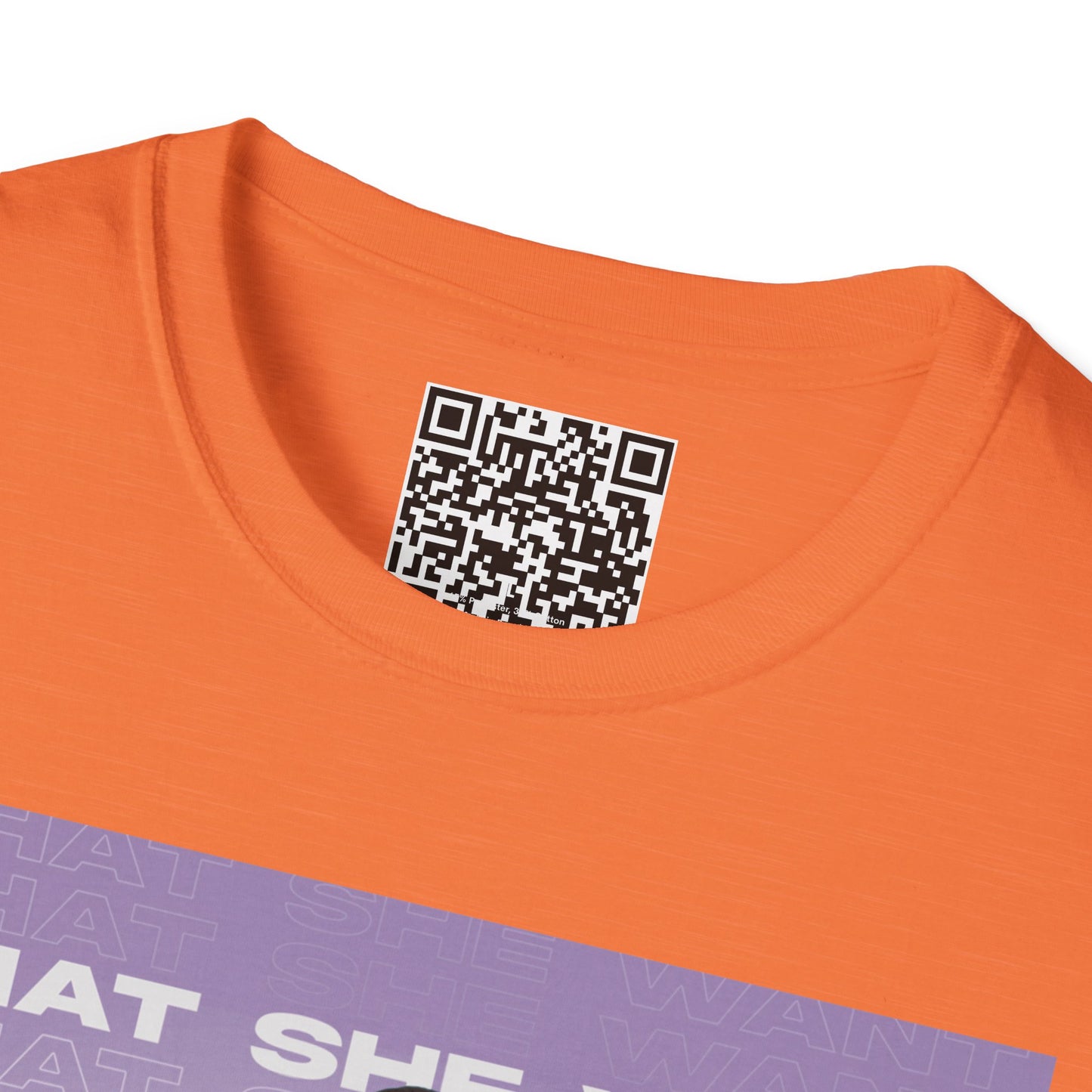 'What She Want' with QR code