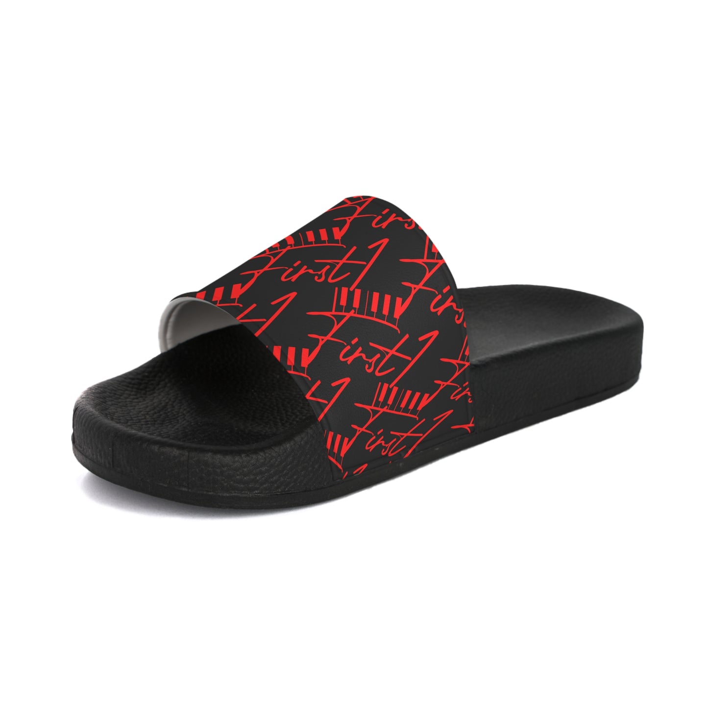 First1 Women's Slides (RED on BLACK)