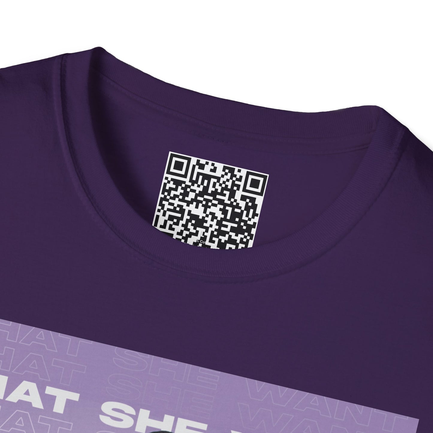 'What She Want' with QR code