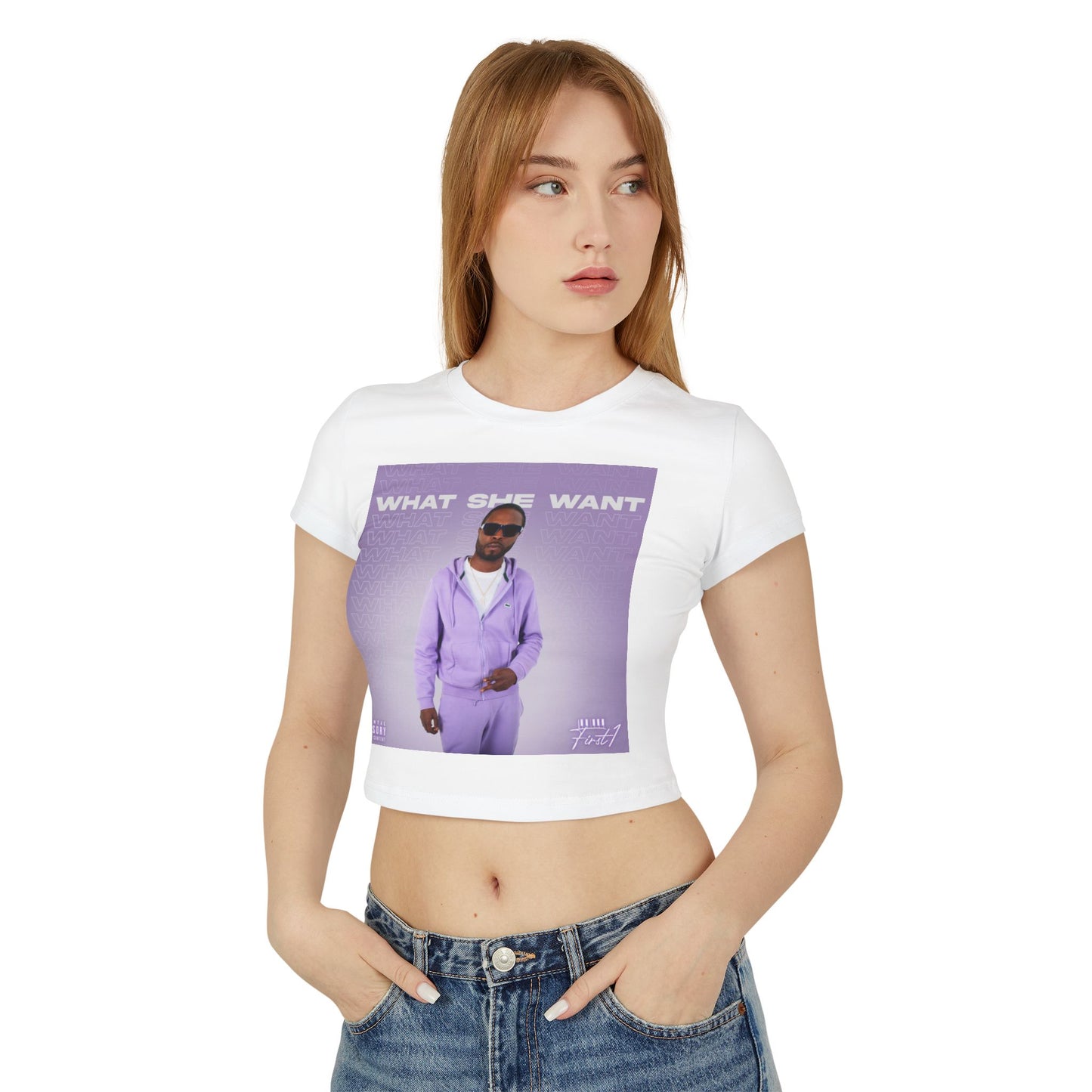 Baby Tee - 'What She Want' Graphic Shirt
