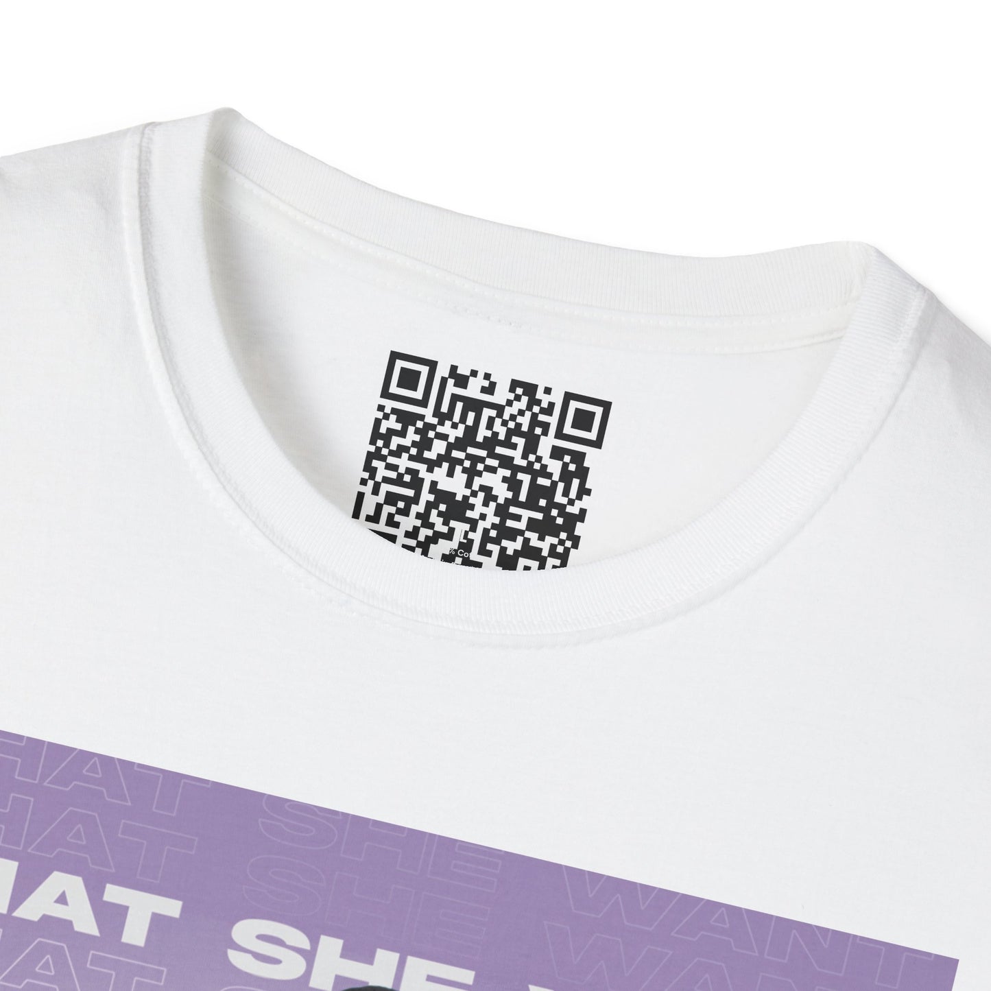 'What She Want' with QR code