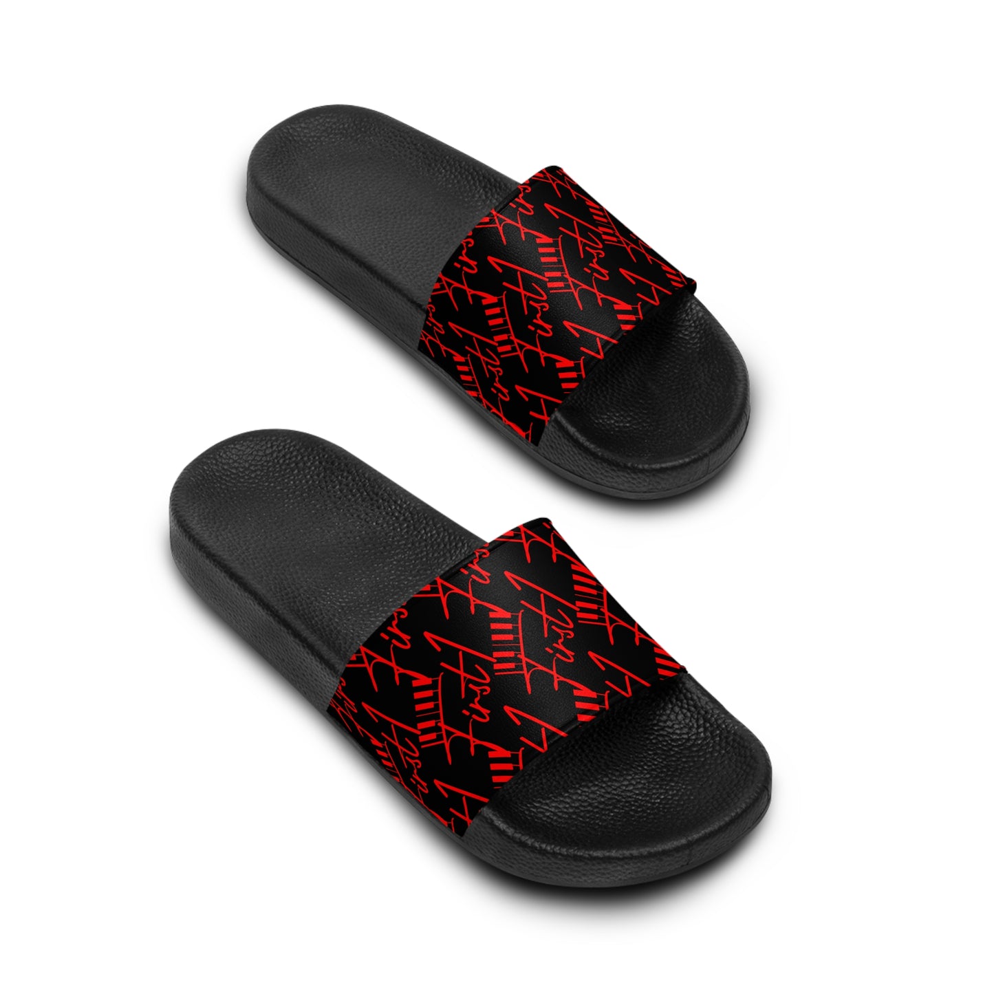 First1 Women's Slides (RED on BLACK)