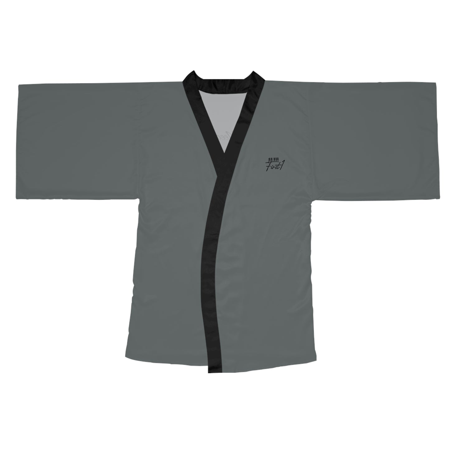 "All We Need Is Trust" Long Sleeve Kimono Robe (GREY)